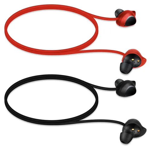 kwmobile 2x Halteband für Samsung Galaxy Buds - In-Ear Kopfhörer Halterung in Schwarz Rot, sicherer Halt und ideal für Sport und Alltag