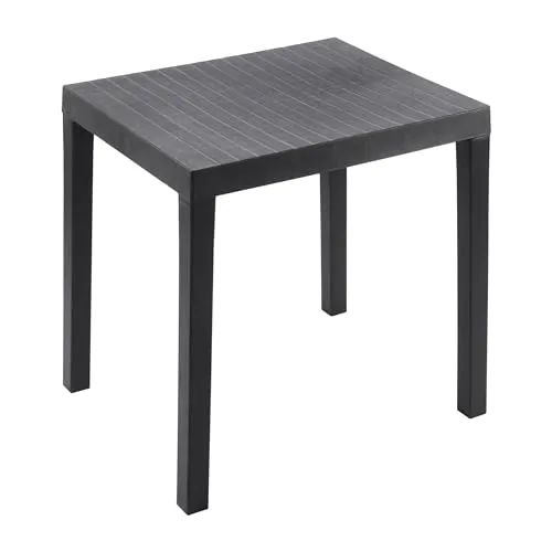 Spetebo Kunststoff Gartentisch rechteckig 78 x 65 cm - anthrazit - Robuster Gartentisch aus wetterfestem Kunststoff, ideal für Balkon und Terrasse, maximale Belastbarkeit von 65 kg, klassisches Design für jeden Außenbereich.