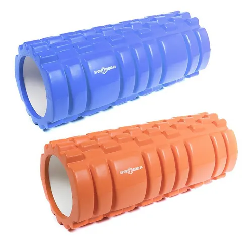 Sporttrend 24 Massagerolle mit Noppen Orange & Blau - Massagerollen für effektives Faszientraining, ideal zur Muskelentspannung und Verbesserung der Beweglichkeit. Hergestellt aus langlebigem EVA-Schaumstoff für optimalen Komfort.