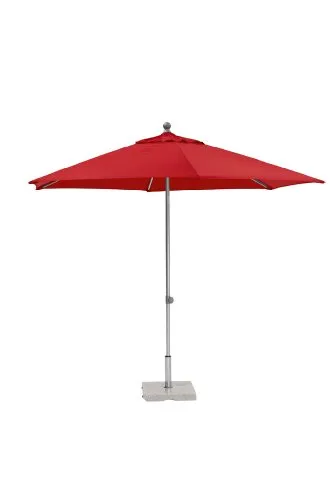 Kettler Easy Push Advantage Sonnenschirm 200 cm x 200 cm - wetterfester Gartenschirm - hochwertiges Aluminiumgestell & Bezug aus Polyester mit PU-Beschichtung - perfekt als Terrassenschirm - silber & rot