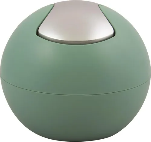 Spirella Kosmetikeimer 1 Liter Abfalleimer Schwingdeckeleimer Tischabfalleimer Bowl Grün matt, Kunststoff, Vert Mat