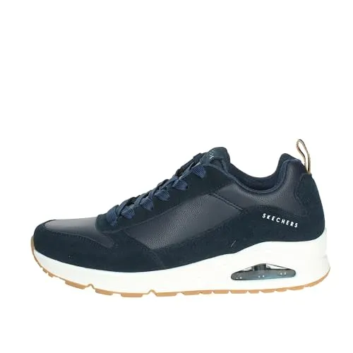 Skechers Sneaker Low UNO - STACRE Herren Blau 44 EU - Sneaker für Herren, kombiniert sportliches Design mit dämpfendem Air-Cooled Memory Foam für höchsten Tragekomfort. Ideal für Freizeit und Alltag.