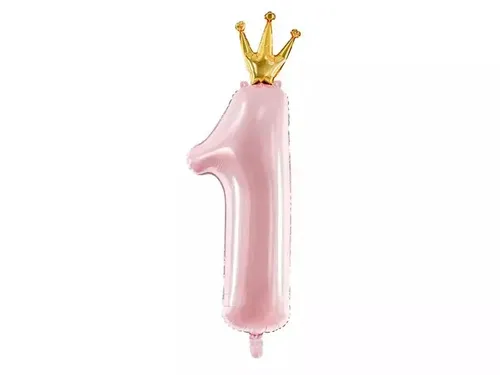 Balon foliowy 1 37x100 cm jasny różowy PartyDeco 5900779144316
