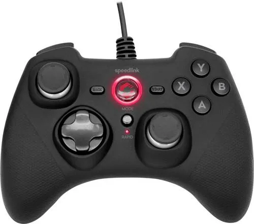 SPEEDLINK Rait Controller Schwarz - für Nintendo Switch, PC und PlayStation 3, ergonomisches Design für optimales Gaming-Erlebnis