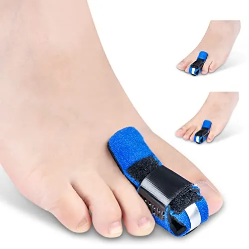 Zehenschiene, Zehenglätter für Hammerzehen,Zehenbegradiger zur Stützen und Zehenfixierung, Krallenzehen,Gekrümmte Zehen,Gebrochenen Zehen,Verstauchung,Für Unterschiedliche Zehen Geeignet-Blau