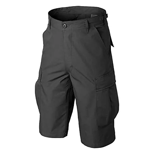Helikon-Tex BDU Shorts - Polycotton Ripstop Schwarz - Herren-Shorts aus robustem Polycotton Ripstop, ideal für Outdoor-Aktivitäten mit verstellbarer Taille und zahlreichen praktischen Taschen.