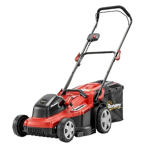 Elektro Rasenmäher 800 W mit 40 cm Schnittbreite - Kompakter, kabelloser Rasenmäher mit 45L Fangkorb und manuellem Antrieb. Ideal für einfache Handhabung und optimale Rasenpflege im Garten.
