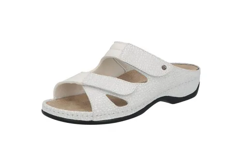 BERKEMANN Berkoflex Janna Pantolette für Erwachsene in Weiß, Größe 42 EU - Bequeme Pantolette aus hochwertigem Leder mit herausnehmbarer Innensohle. Ideal für den täglichen Gebrauch, bietet sie optimalen Tragekomfort und eine perfekte Passform durch den Klettverschluss.