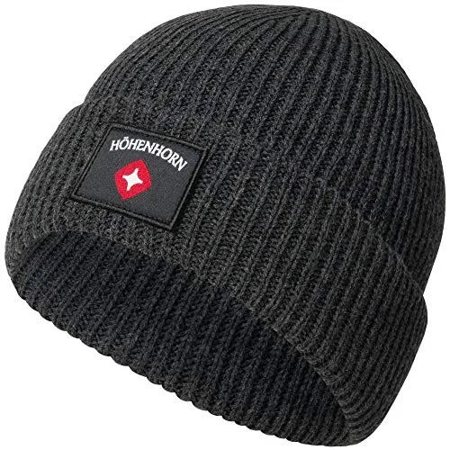 Höhenhorn Ronce Knitted Beanie Unisex Dunkelgrau - Strickmütze für Herren und Damen, ideal für Freizeit und Sport, aus rib Strick Gewebe für optimale Wärme und Tragekomfort.