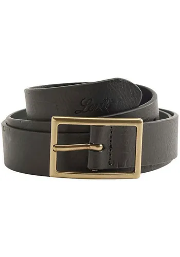 LEVI'S Rectangle Belt Damen Ledergürtel, Gr. 95, schwarz - Modischer Ledergürtel aus 100% Rindsleder mit eleganter goldfarbener Schließe und Logoprägung. Ideal für schicke Stoffhosen oder lässige Jeans – vielseitig und stilvoll!