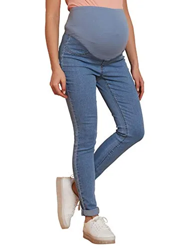 Vertbaudet Jeans-Treggings für die Schwangerschaft Double Stone 34 - Bequeme Jeans-Treggings mit breitem Stretch-Einsatz für optimalen Komfort. Angedeutete Taschen vorne und hinten machen sie zum perfekten Begleiter in der Schwangerschaft.