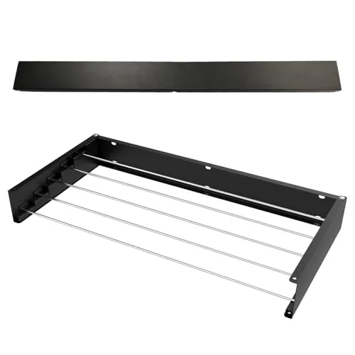 Peggy Perfect Wäscheständer, 100cm anthrazit zur Wandmontage zusammenklappbar, ausziehbar, faltbar u. platzsparend. In- u. Outdoor. Aus Edelstahl und Aluminium