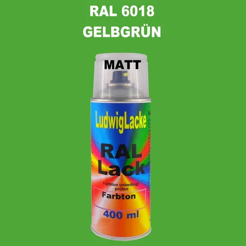 Spraydose Matt 400ml Ral 6018 Gelbgrün Metall Holz Papier Glas