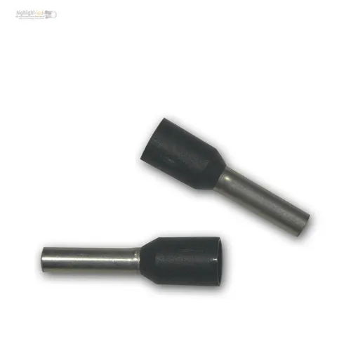 Aderendhülsen schwarz, für 1,50mm² Kabel, isoliert, schwarze Aderendhülse 100