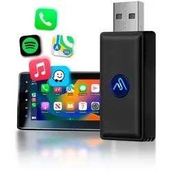 AutoSky Wireless CarPlay Adapter – Micro Edition, Mattschwarz, Plug & Play