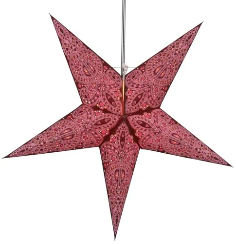 GURU SHOP Faltbarer Advents Leucht Papierstern, Weihnachtsstern 60 cm - Calea Pink