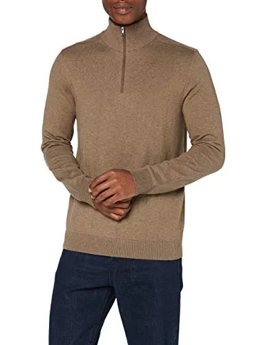 SELECTED HOMME Herren Slhberg Half Zip Cardigan B Noos Sweatshirt, Teak, XL EU - Stylischer Herrenpullover aus Baumwolle, ideal für lässige Outfits und gemütliche Anlässe.