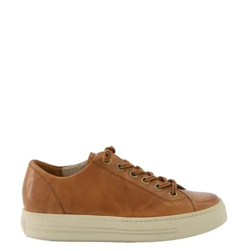 Paul Green Sneaker Glattleder Damen Gr. 43 - Cognac - Sneaker aus hochwertigem Glattleder mit SUPER SOFT Innensohle für höchsten Tragekomfort. Perfekt für den Alltag, bietet eine optimale Anpassung durch die Schnürung.