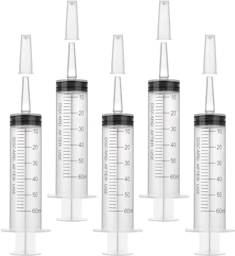 GOLDEROC Spritzen 60 ml 5 Stück Dosierspritze Plastikspritze