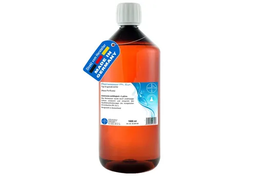 HERRLAN Destilliertes Wasser Reinwasser Ph. Eur. - AQUA PURIFICATA - destilliertes Wasser, 1000 ml