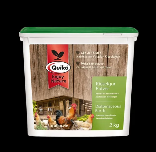 Quiko Kieselgur Pulver 2 kg Diatomeenerde Stallklima bindet Feuchtigkeit Hühner