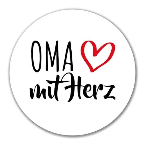 Huuraa Aufkleber Oma mit Herz Geschenk 10cm Sticker Oma Geschenkidee