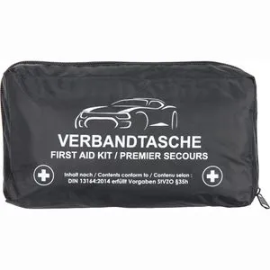 RAU-Autozubehör Erste-Hilfe-Tasche, nach DIN 13164 gefüllt, schwarz, für KFZ