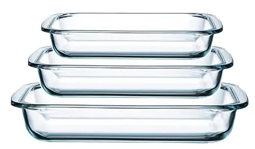 HGMD Auflaufform Set 3-teilig aus Glas – Vielseitige Backformen für jede Küche