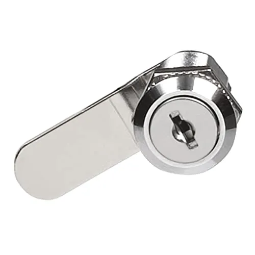 Amig - Briefkastenschloss aus vernickeltem Stahl | Geradem 53 mm Schließriegel | Sicherheitschloss für Postkasten | Mit 2 Schlüsselrohlingen | Ø18 x 29 x 53 mm | Silberfarben | Postfachschloss