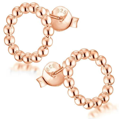 MATERIA Kreis Ohrstecker Damen Rosegold 11mm - Ohrschmuck im modischen, kreisförmigen Design, gefertigt aus 925 Silber und rosé vergoldet, ideal für besondere Anlässe und geliefert im edlen Schmuck-Etui.