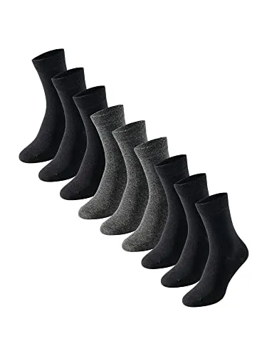 Uncover by SCHIESSER Freizeitsocken 9-Paar - Socken aus hochwertiger Baumwolle mit verstärkten Belastungszonen, ideal für besten Tragekomfort. Ein praktisches 9er-Pack in Schwarz und Anthrazit für jeden Tag.