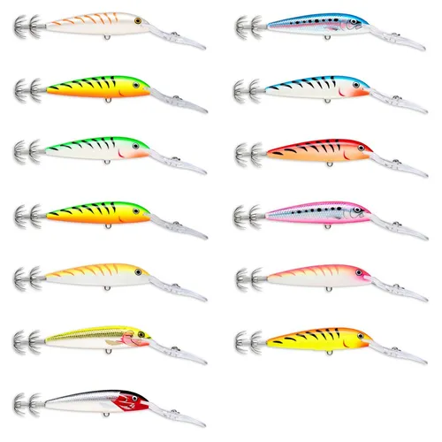 Rapala Deep Squid 9cm 15g - Tintenfischköder, Farbe:Glow Green Tiger
