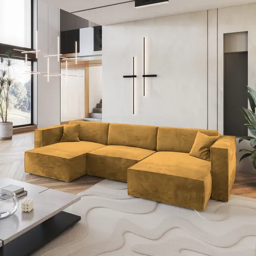 Masseno Ecksofa SARMO M mit Schlaffunktion in gelb von Masseno