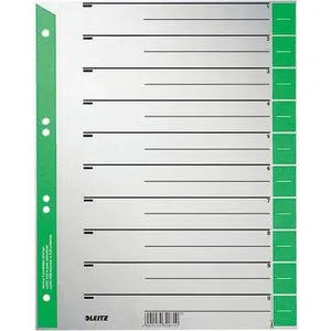 Leitz Trennblätter 1652-30-55, A4, grau / grün, 230g/m² Karton, 25 Stück