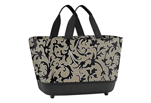 Reisenthel Einkaufskorb Beige/Schwarz - Praktischer Begleiter für den Einkauf - Einkaufstaschen für Damen, wasserabweisend und mit stabiler Bodenplatte, ideal für Alltagseinkäufe und Ausflüge.