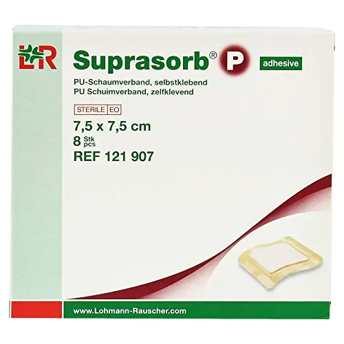 Suprasorb P PU-Schaumverband 7,5x7,5 cm Selbstklebend, 8 St