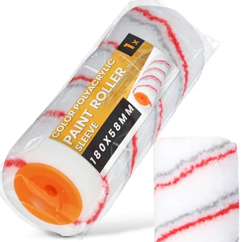 Instalguru Malerrolle Farbroller 18 cm 8x58 mm Polyacryl Streichrolle Malerwalze Farbwalze Lackroller Ersatzrolle Ersatzwalze Streichen Malen Renovierung für Farbe Lackier