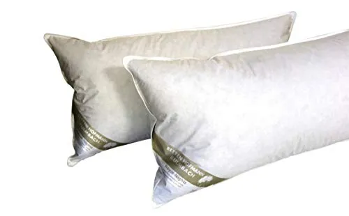 Betten Hofmann 2 x Luxus 3-Kammer Kopfkissen Kissen 40x80 stabil mit weicher Daunenhülle, Naturprodukt