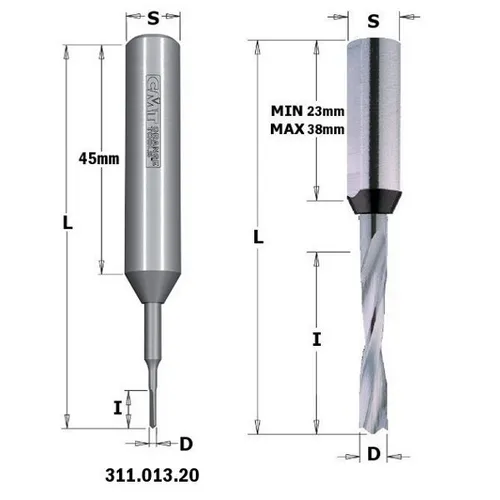 Tipps CMT Hwm Mikro-Korn Aufsatz für Bohrmaschinen