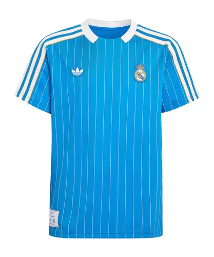 adidas Real Madrid Icon Teamtrikot Kinder in blubir-white, Größe 176 - Stylisches Fanshirt im Retro-Design für junge Real Madrid-Fans; mit Rundhalsausschnitt, Vereinswappen und markanten 3-Streifen für ein sportliches Aussehen.