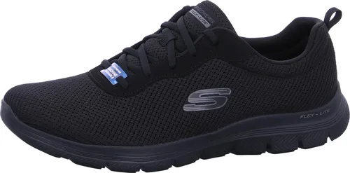 Skechers Flex Appeal 4.0 Sneaker Damen in black mesh-trim, Größe 42 - Leichte Damen Sneakers mit stoßdämpfender Flex-Lite Zwischensohle und atmungsaktivem Funktions-Mesh-Obermaterial, ideal für Komfort und Style im Alltag.