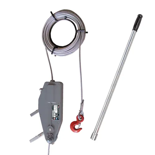 Dema Handseilwinde 800 kg - Mehrzweckzüge mit 20 m Spezialseil, robustem Aluminiumgehäuse und Überlastsicherung – ideal für Forst- und Gartenarbeiten.