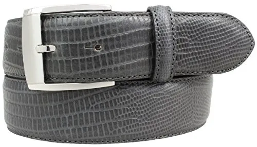 BELTINGER Gürtel mit Echsenprägung 4 cm | Jeans-Gürtel für Damen Herren 40mm Reptil-Optik | In Reptil-Muster 4cm | Dunkelgrau 90cm