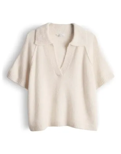 OPUS Damen Pullover | Weiches Strickshirt im Polo Stil Loose Fit Natural Glaze, 42
