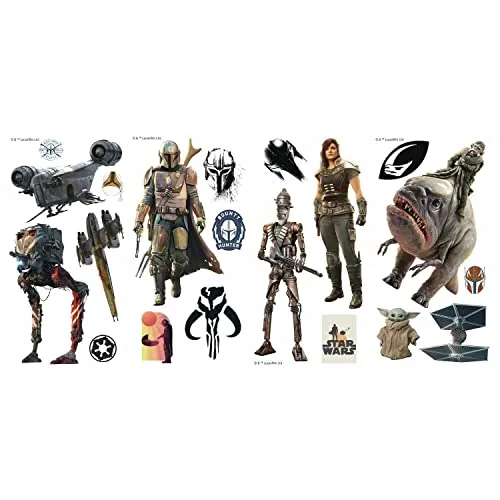 RoomMates RMK4458SCS Star Wars The Mandalorian Charaktere, mehrfarbig