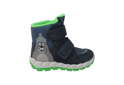 Superfit Icebird Schneestiefel, BLAU/GRÜN 8000, 22 EU Schmal - Wanderschuhe für Kinder, mit warmem Innenfutter und robustem Wildleder-Obermaterial, ideal für winterliche Abenteuer.