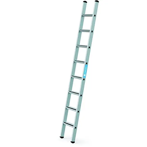 Zarges Anlegeleiter Saferstep L 41358 - 2,5m Aluminiumleiter mit 8 Stufen - Leitern mit hoher Rutschsicherheit dank Safer Step Technology. Belastbar bis 150 kg und ideal für sichere Arbeiten in Höhen bis 3,35 m.