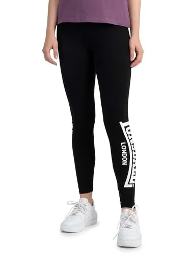 Lonsdale Damen Merridge Leggings, Schwarz/Weiß, M EU - Leggings für Damen mit figurbetonter Passform aus hochwertiger Baumwolle und Elasthan, idealer Sitz dank elastischem Bund und coolem Logo-Design.