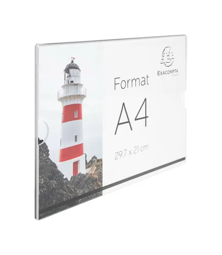 1x Exacompta A4 Wandsichtrahmen Bilderrahmen QUERFORMAT  PMMA (Acryl) 84858QD