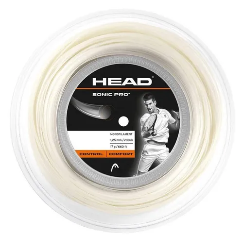 HEAD Sonic Pro Rolle Tennis-Saite, Weiß, 16 - Tennissaiten für optimale Kontrolle und Spin, ideal für ambitionierte Spieler, die ihre Leistung steigern möchten.